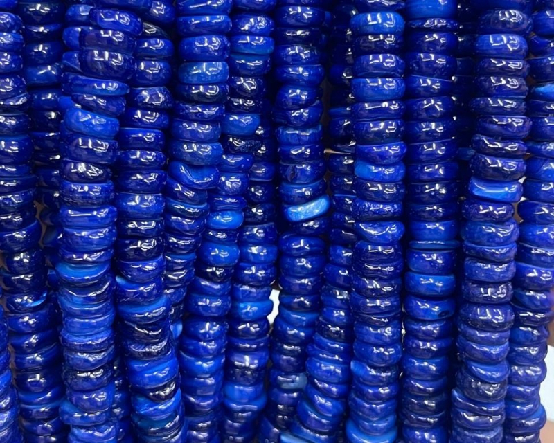 Бусины Перламутр тонированный темно-цвет синий форма диск размер 6*2мм Синий