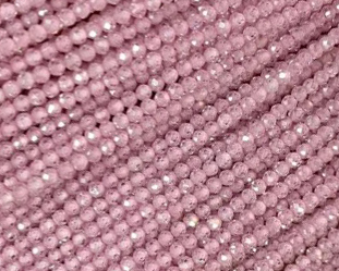 Бусины Циркон натуральный ювелирной огранки размер 4мм цвет розовый
