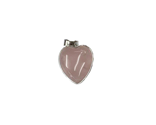 Кулон Сердце с розовым кварцем размер 25*28мм в обрамлении цвет серебро