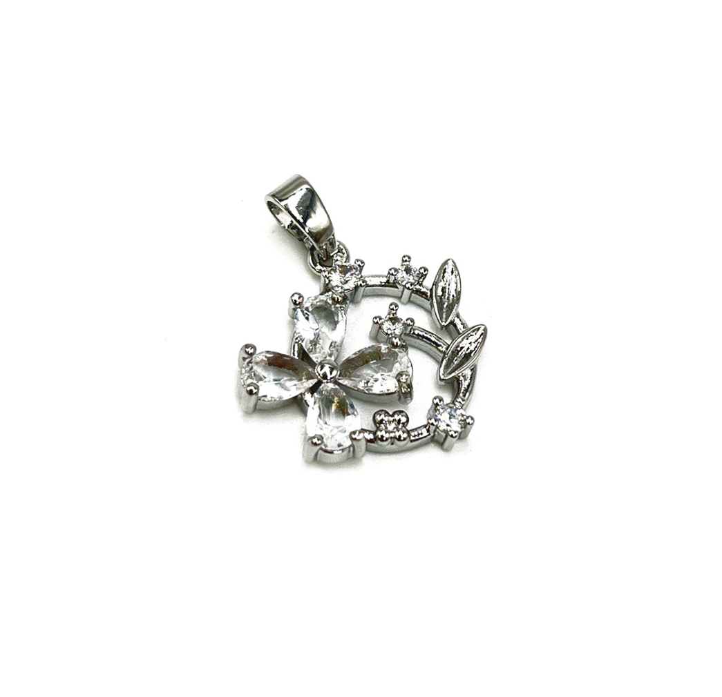Подвеска цветок размер 21,6*19мм цвет серебро